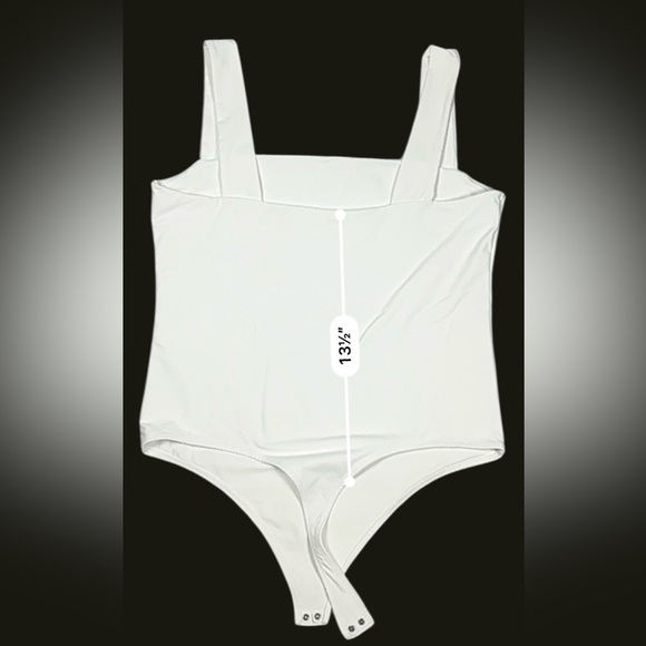 Abercrombie & Fitch Soft A&F White Square‑Neck Strap Bodysuit – Size XL - Picture 10 of 14